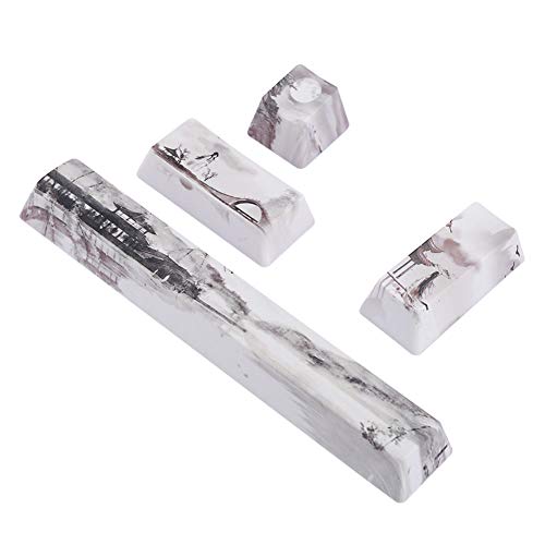 Lazmin112 4 Tasten-Keycap-Set, Hochwertiges DIY-Keycap-Kit für Mechanische Tastaturen, Leertaste + ESC + Enter + Numpad Enter, Elegantes Landschaftsbilddesign (Shanshui Tastenkappe) von Lazmin112