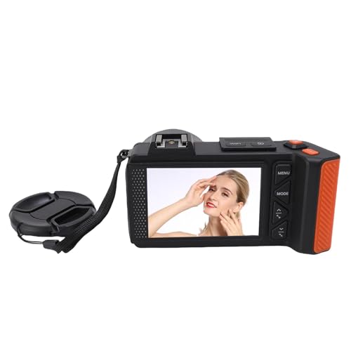 4K Digitalkamera, 70 MP F1.8 Auto Focus 50x Zoom Compact Point Shoot Vlogging -Kamera mit Doppelbildschirmblitz, Eingebauter Akku für Jugendliche Erwachsene Anfänger (Black) von Lazmin112