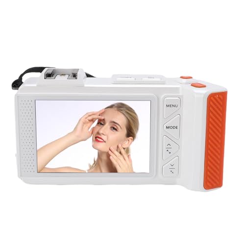 4K Digitalkamera, 70 MP F1.8 Auto Focus 50x Zoom Compact Point Shoot Vlogging -Kamera mit Doppelbildschirmblitz, Eingebauter Akku für Jugendliche Erwachsene Anfänger (White) von Lazmin112