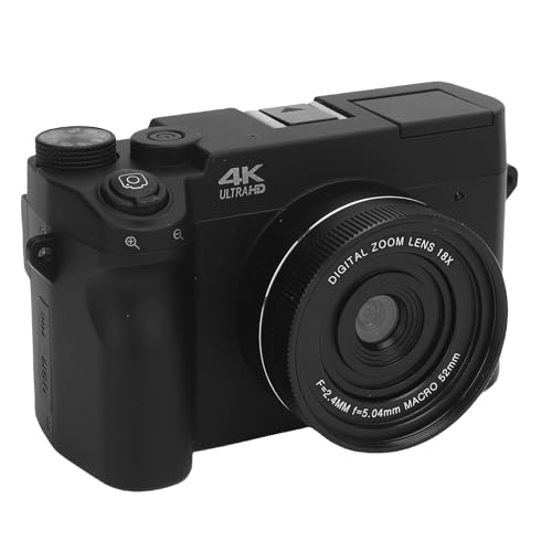 4K Digitalkamera für Anfängerfotografie Autofokus, 75 MP Vlogging -Kamera für YouTube -Sofortfreigabe mit Dual -Objektiv- und 18 -facher Zoom (Black) von Lazmin112