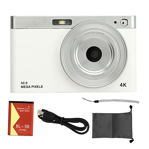4K-Digitalkamera für Fotografie, FHD 1080P 50 MP 16-facher Digitalzoom Anti-Shake-Point-Aufnahmekamera, Kompakte Kleine Vlogging-Kamera, für Studenten und Teenager von Lazmin112