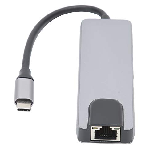5-in-1-Typ-C-Adapter, Externe 4K-Video-HD-Netzwerk-Hubs aus Aluminiumlegierung, Typ-C/USB//RJ45-Schnittstelle, Support-Speicherkarte von Lazmin112