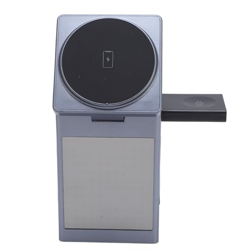 6 in 1 Magnetische Drahtlose Ladestation für Ladegerät Stand Würfel mit Wecker, LED-Display, Multifunktion Ales Drahtloses Ladegerät für Handy-Ohrhörer-Uhr von Lazmin112
