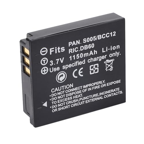 CGA S005 Akku, 1150 MAh Lithium-Ionen-Akku, Wiederaufladbarer Typ-C-Akku, Ersatz für Lumix CGA-S005 CGA-S005A 1B CGA-S005E CGA-S005GK DMW-BCC12 DE-A12 DMC-FX8 von Lazmin112