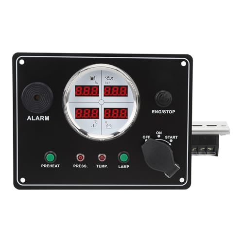 Digitalmessgeräte -Cluster -Set, Bootsanzeigen Panel Easy Installation Oil Druckmesser 12VDC Präzise Überwachung für Yachten Speedboote (WHITE) von Lazmin112