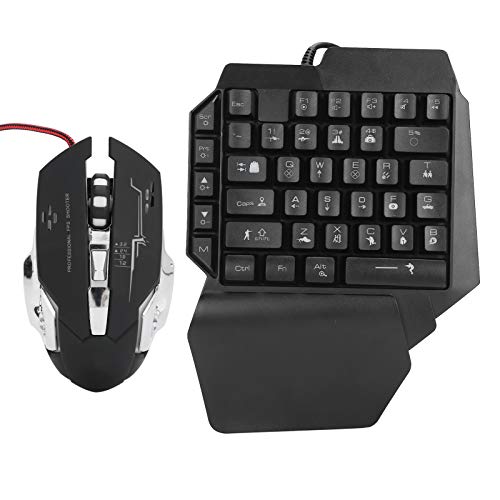 Einhand-RGB-Gaming-Tastatur Maus-Combo-, Tastatur- und Mauskonverter-Set für E-Sport-Gaming-OTG-Adapter für Videospielkonsolen von Lazmin112