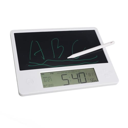 Elektronischer Digitaler Planer, Tablet-Kalender, Elektronischer Kalender mit Notizblock, Anzeige von Uhrzeit, Datum, Temperatur und Luftfeuchtigkeit, Faltbarer Ständer, für von Lazmin112