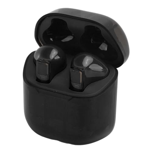 Kabellose BT-Ohrhörer, Stereo-Ohrhörer mit Rauschunterdrückung und LED-Licht, 200 MAh, Transparente Kopfhörer mit Geringer Latenz Zum Laufen (Black) von Lazmin112