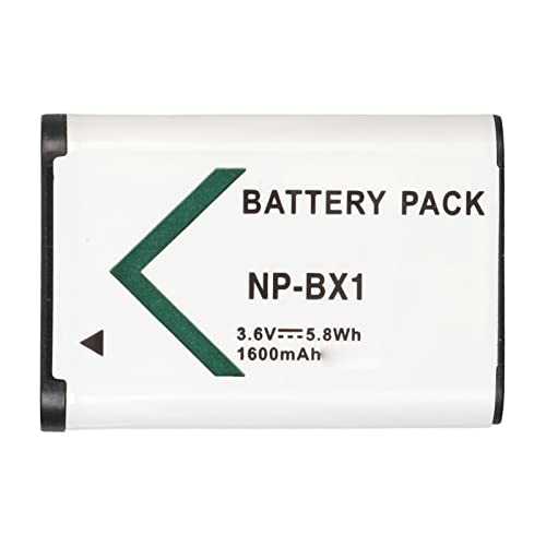 Kamera-Lithium-Ionen-Akku, NP BX1 5,8 Wh 1600 MAh Backup-Akku, Ersatz für ZV1 RX100M7 M5A M6 M4 M5 RX1R HX50 WX350 X500 X400HX90, 3,6 V von Lazmin112