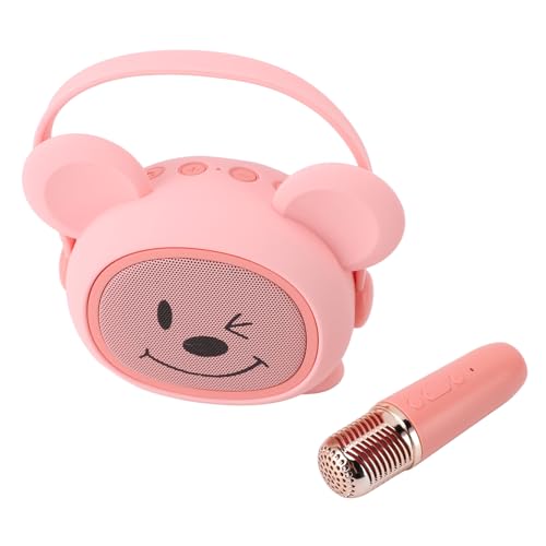 Karaoke für, 32 GB Kartenunterstützung mit den Umfangreichen Soundeffekten Tragbarer Tragbarer Soundeffekte von Tragbaren Lautsprechern für Tägliche Unterhaltung (rosa Maus) von Lazmin112