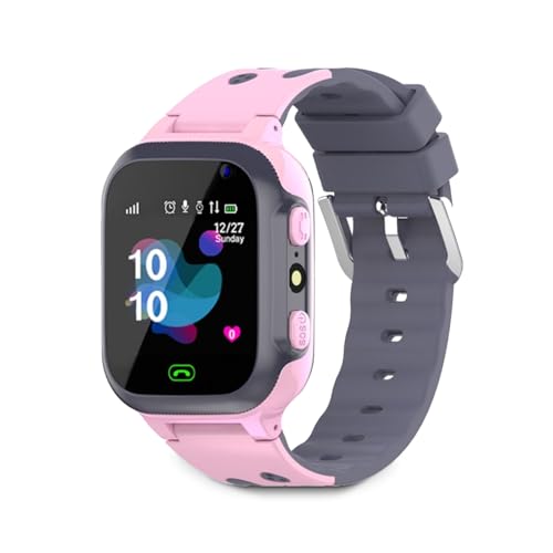 Kinder-Smartwatch, wasserdichte 1,44-Zoll-Farb-Touchscreen-Multifunktionsuhr, Echtzeit-LBS-Ortung, 2-Wege-Sprachanrufe Kinder-Smartwatch mit Klassenraum-Modus Selfie-Kamera (Rosa) von Lazmin112