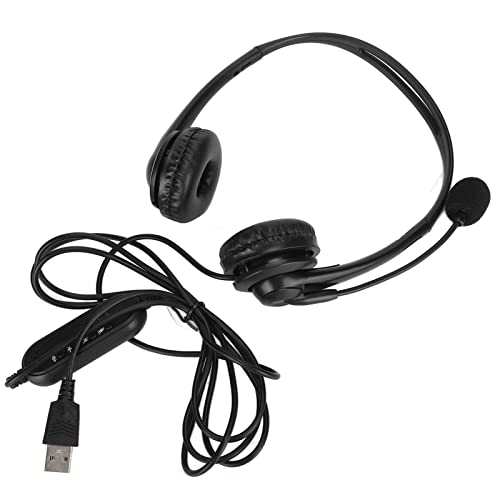 Kundenservice-Headset, Freisprech-Stereo-Kabelgebundener Binauraler PC-Kopfhörer mit Rauschunterdrückung Binaurales Callcenter-Telefon-Headset für Den Telefonverkauf (USB 5V) von Lazmin112