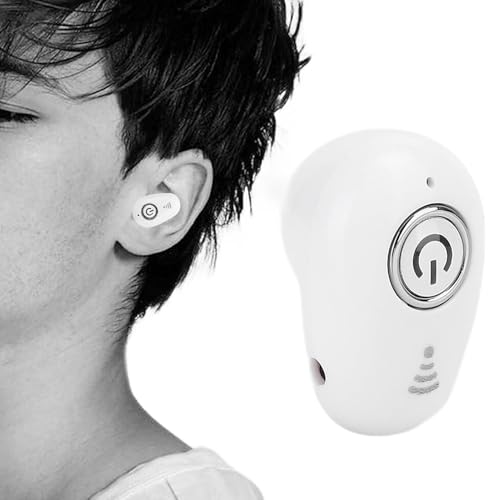 Lazmin kabelloser Bluetooth-Kopfhörer, ergonomische In-Ear-Ohrhörer Freisprech-Headset Monauraler -Sportkopfhörer Gut zum Fahren/Sport/Business usw.(Weiß) von Lazmin