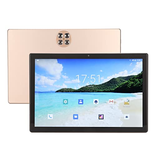 Lazmin112 10,1-Zoll-Tablet, Gold, 8 GB RAM, 256 GB ROM, Octa-Core-CPU, FHD-Bildschirmlese-Tablet, 4G LTE 5G WiFi-Büro-Tablet, Dual-Kamera, Typ C 7000 MAh, 128 GB Erweitert (Gold) von Lazmin112