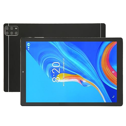 Lazmin112 10,1-Zoll-Tablet für12, 10-Core-CPU, 6 GB RAM, 128 GB ROM, 5G WLAN, 2MP+5MP-Kameras, 8800-mAh-Akku, mit -Ohrhörern, Kommt mit 100–240 V (Black) von Lazmin112