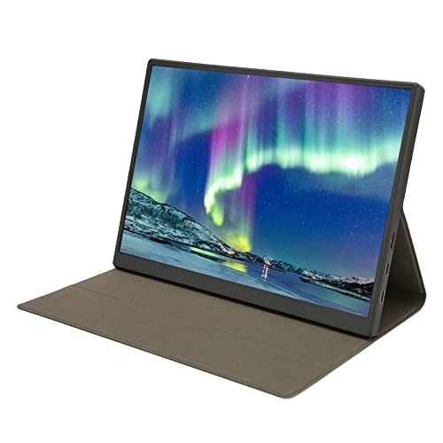 Lazmin112 10,5-Zoll-IPS-, 1920 X 1280 FHD-IPS-Bildschirm, Tragbarer PC-Zweitbildschirm, Integrierte Zwei Lautsprecher, mit PU-Ledertasche, für Laptop-PC-Spiele von Lazmin112