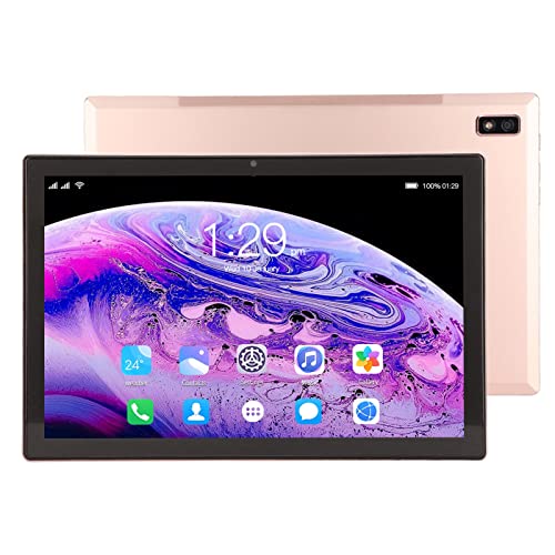 Lazmin112 10-Zoll-Gold-4G-Anruf-Tablet, 6 GB RAM, 128 GB HD-IPS-Bildschirm, Tragbares Tablet für Android 11 (EU-Stecker) von Lazmin112