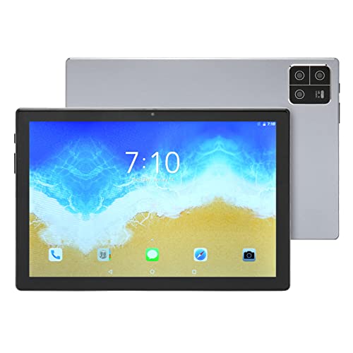 Lazmin112 10-Zoll-Tablet, Silbernes IPS-Display, 8 GB RAM, 128 GB ROM, Octa-Core-CPU, Büro-Tablet, 8800 MAh Dual-Kamera-Gaming-Tablet, BT5.0 WiFi GPS FM, für Android 11 (EU-Stecker) von Lazmin112