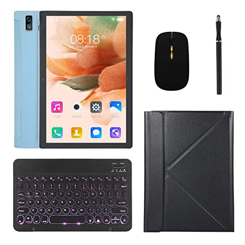 Lazmin112 10-Zoll-Tablet für Android 11.0, mit Tastatur-Maus, Octa-Core-CPU-Gaming-Tablet-PC, 8 GB RAM 128 GB ROM 1080P FHD IPS Office-Tablet, 4G SIM Bluetooth WiFi GPS, 8800 MAh (Blau) von Lazmin112