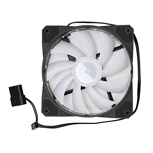Lazmin112 120-mm-Computergehäuselüfter, Großer 4pin + 3pin 9-Blatt-Lüfter mit Bunten Lichtern, 23dB Geräuscharm, Geeignet für die Wärmeableitung des Computergehäuses (Regenbogen) von Lazmin112
