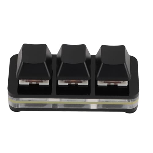 Lazmin112 3-Tasten-Tastatur, USB, Mechanische Gaming-Tastatur, Individuell Programmierbare RGB-Tastatur, mit Speicherfunktion, Verknüpfungen, RGB-Hintergrundbeleuchtung, (Black) von Lazmin112