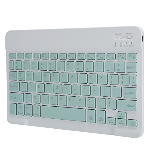 Lazmin112 7-Farben-Tablet-Tastatur mit -Hintergrundbeleuchtung, Ultraleichte und Schlanke Tragbare Drahtlose -Tastatur für Tablet-Telefone und Desktop-Computer (Hellgrün) von Lazmin112