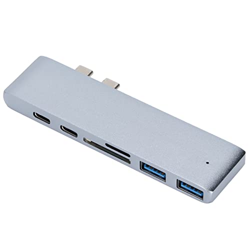Lazmin112 7 in 2 Docking Station,Silber USB 3.1 Multiport Docking Station Hub,Multi Splitter USB Adapter Bürobedarf für Handys Laptops Tablets Lazmin112 7 in 2 Docking Station,Silber USB 3.1 Multiport Docking Station Hub,Multi Splitter USB Adapter Bürobedarf für Handys Laptops Tablets von Lazmin112