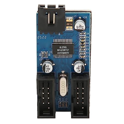 Lazmin112 9-poliger USB-Header-Splitter, 9-poliger USB2.0 1 auf 2 Verlängerungs-Hub-Splitter-Kabelanschluss für Motherboard, PC-erweiterte USB-Schnittstelle, für Host-DIY-Lichtleiste von Lazmin112