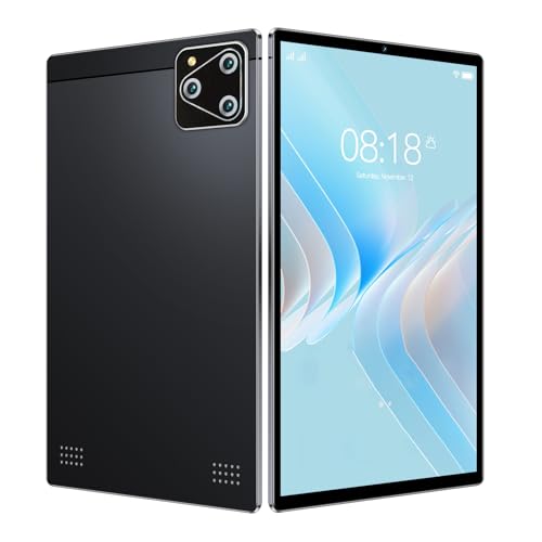 Lazmin112 Android 14 Tablet, 10 Zoll Tablet mit 6 GB RAM 128 GB ROM, MT6735 Octa Core CPU, 8 MP 20 MP Dual-Kamera, 8000 MAh Akku Tablet für Android 14 (Black) von Lazmin112
