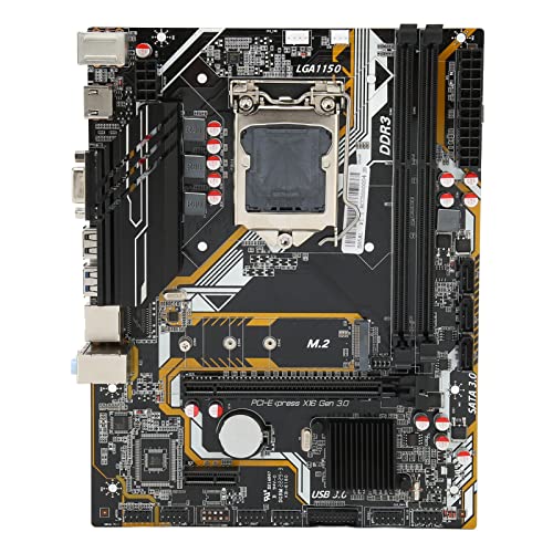 Lazmin112 B85AL Mainboard, 2xDDR3 3 Phasen Netzteil ATX Mainboard, PC Gaming Motherboard mit VGA M.2 HDMI Port, Unterstützung für LGA 1150pin I5 4430 I5 4590 CPU von Lazmin112