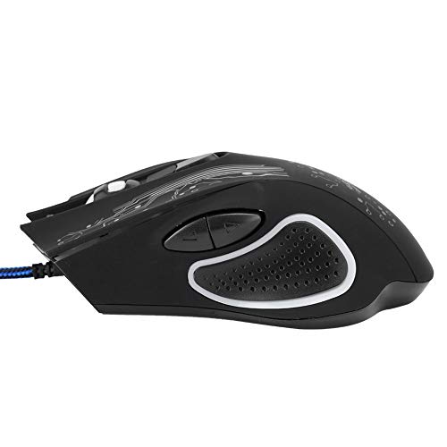 Lazmin112 Bunte LED-beleuchtete Gaming-Maus, Kabelgebundene Optische 6-Tasten-Gaming-Maus Computer-Notebook-USB-Maus (Schwarz) von Lazmin112