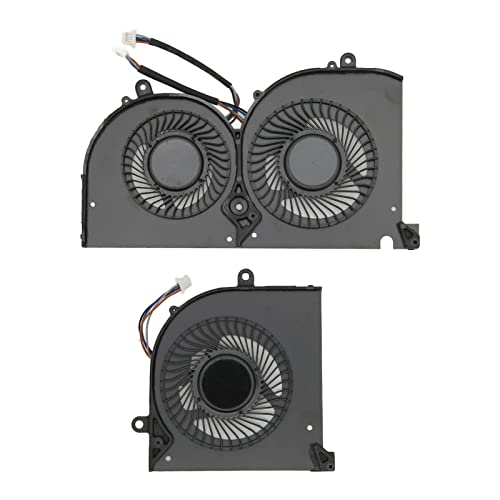 Lazmin112 CPU-GPU-Lüfter für GS75 P75 MS 17G1 MS 17G2 BS5005HS U3I BS5005HS U3J, 4-poliger Stromanschluss, Aluminiumlegierung, ABS-Lüfterersatz(CPU- und GPU-Lüfter) von Lazmin112