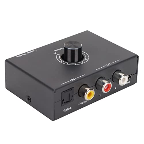 Lazmin112 Digital-Analog-Wandler, 192KHz Digital Optical Coaxial to Analog Stereo Links Rechts Cinch-Adapter, 3,5-mm-Kopfhörerbuchse, Geeignet für PS3, HD DVD, für PS4, für Sky HD von Lazmin112