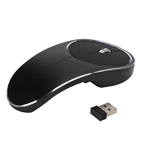 Lazmin112 Drahtlose Maus, 2,4 G Ergonomische Wiederaufladbare Computermaus aus Aluminiumlegierung Leise Maustasten mit USB-Empfänger für Notebook, PC, Laptop, Computer von Lazmin112