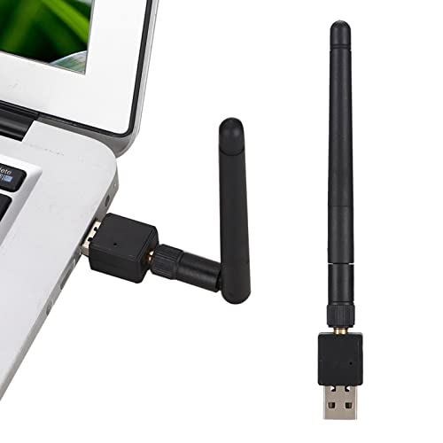 Lazmin112 Drahtlose Netzwerkkarte, 150Mbps Hochgeschwindigkeits-USB-WiFi-Adapter Netzwerk-LAN-Karte mit 2dBi-Antenne, Unterstützt Mehrdimensionale Freie Rotation von Lazmin112