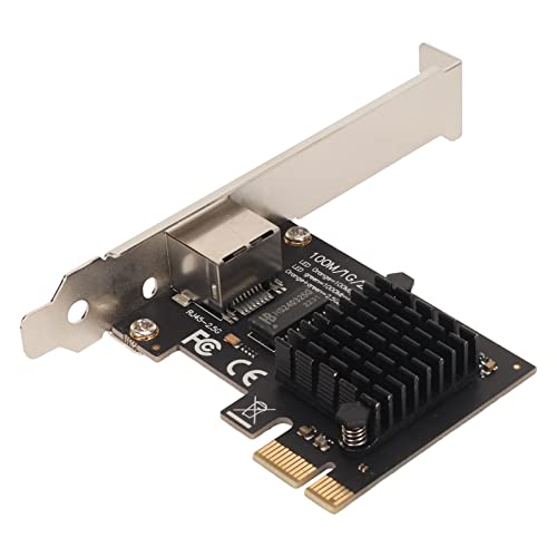 Lazmin112 Ethernet-PCI-Express-Netzwerkadapterkarte, 10/100/1000 Mbit/s/2,5 Gbit/s LAN-Adapterkonverter mit RJ45-Anschluss, Wake-On-LAN-Flusskontrolle, für Desktop-PC-Gehäuse von Lazmin112