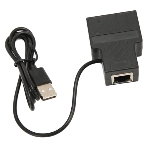 Ethernet-Splitter-Adapter 1 zu 2, 100 Mbit/s Plug-and-Play, RJ45-LAN-Netzwerkanschluss, Kompatibel mit Cat5 5e 6 7 8, Zum Gleichzeitigen Verbinden von Zwei Geräten von Lazmin112
