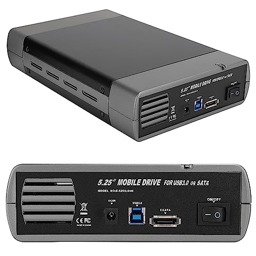 Lazmin112 Externes optisches Laufwerk und Festplattenbox, tragbarer 5,25-Zoll-USB 3.0 / SATA-tragbarer externer optischer DVD-Rewriter für Windows XP / 7/8/10(EU-Stecker) von Lazmin112