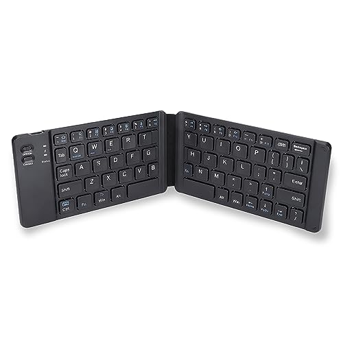 Lazmin112 Faltbare Bluetooth-Tastatur, ultradünne drahtlose Tastatur mit 10M Verbindungsabstand, geräuschlose ergonomische tragbare Tastatur mit Magnetstreifen für Win für iOS von Lazmin112