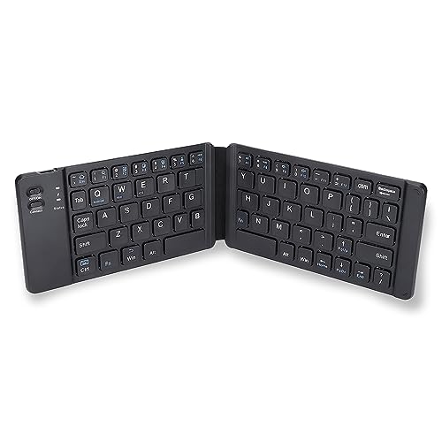 Lazmin112 Faltbare Bluetooth-Tastatur, ultradünne drahtlose Tastatur mit 10M Verbindungsabstand, geräuschlose ergonomische tragbare Tastatur mit Magnetstreifen für für von Lazmin112
