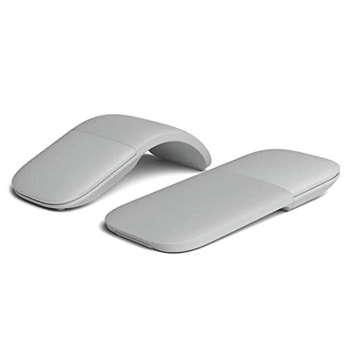 Lazmin112 Faltbare Drahtlose Ergonomische Arc Touch-Maus, Komfortable Schlanke Tragbare -optische Mäuse,4.0 für Notebook-Laptop-Tablet (Grau-weiß) von Lazmin112