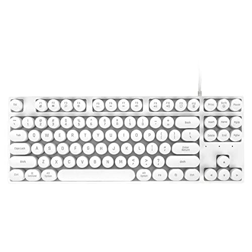 Lazmin112 Gaming-Tastatur, USB-verkabelte 87-Tasten-Tastatur mit Runder Tastenkappe, Farbenfrohe, Hintergrundbeleuchtete, Ergonomische, Mechanische Touch-Laptop-Tastatur, für Win XP OS X von Lazmin112