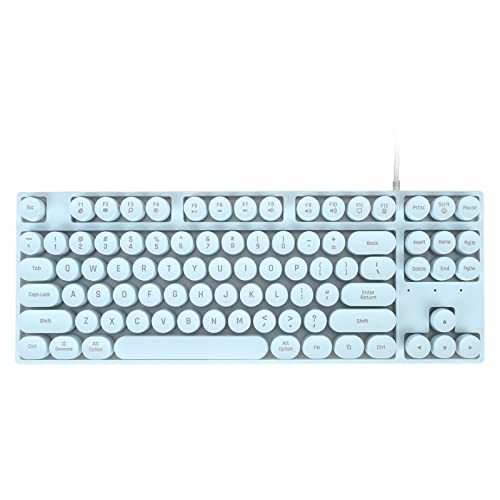 Lazmin112 Gaming-Tastatur, USB-verkabelte 87-Tasten-Tastatur mit Runder Tastenkappe, Farbenfrohe, Hintergrundbeleuchtete, Ergonomische, Mechanische Touch-Laptop-Tastatur, für Win XP OS X von Lazmin112