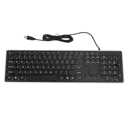 Lazmin112 Gaming-Tastatur mit 104 Tasten, USB-Hintergrundbeleuchtung, Punk, wasserdichte Kabelgebundene Tastatur mit Ergonomischem Design für Desktop-Laptop, Mac und PC, Kompatibel mit den von Lazmin112
