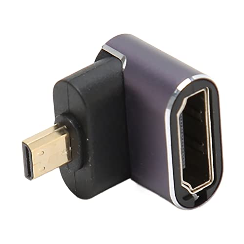 Lazmin112 HD-Buchse auf Micro-HD-Adapter, 8K-Micro-HD-zu-HD-Konverter, Gehäuse aus Aluminiumlegierung, Abwärtskompatibel mit 4K 30Hz/2K 120Hz/1080P, für Laptop-Desktop von Lazmin112