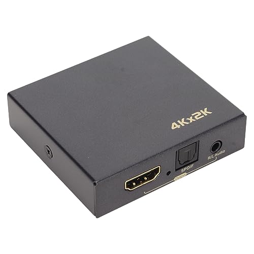 Lazmin112 HDMI-Audio-Extraktor, 4K 30 Hz HDMI auf Glasfaser 5.1 und 3,5 Mm Ausgang, Audio-Konverter-Adapter-Splitter mit Netzkabel, Version 1.4, für Verstärker, Lautsprecher, TV (EU-Stecker) von Lazmin112