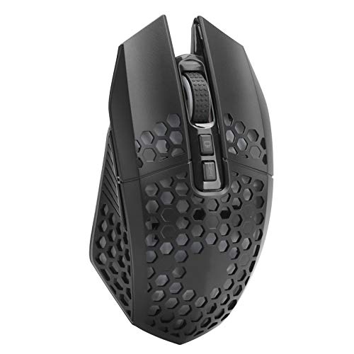 Lazmin112 Honeycomb Design Leichte Gaming-Maus, 2,4 GHz kabellose wiederaufladbare Gaming-Maus mit USB-Empfänger RGB-Hintergrundbeleuchtung Computermaus für Laptop-PC(schwarz) von Lazmin112