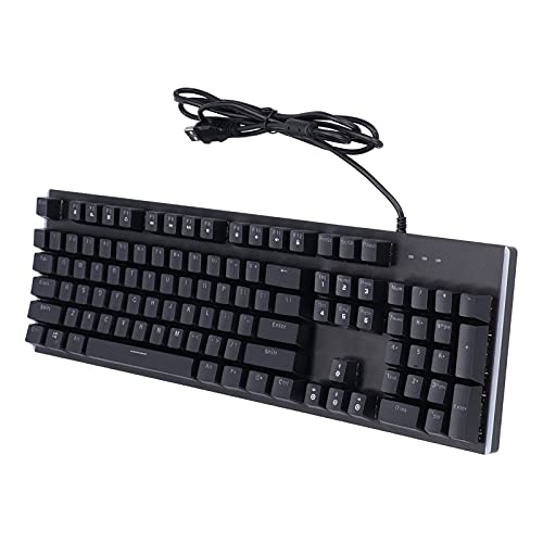 Lazmin112 Kabelgebundene Gaming-Tastatur, 104 Tasten, Beidseitig, Farblicht, Hintergrundbeleuchtung, Mechanische Computertastatur, mit 12 Multimedia-Tasten, für PC-Spieler von Lazmin112