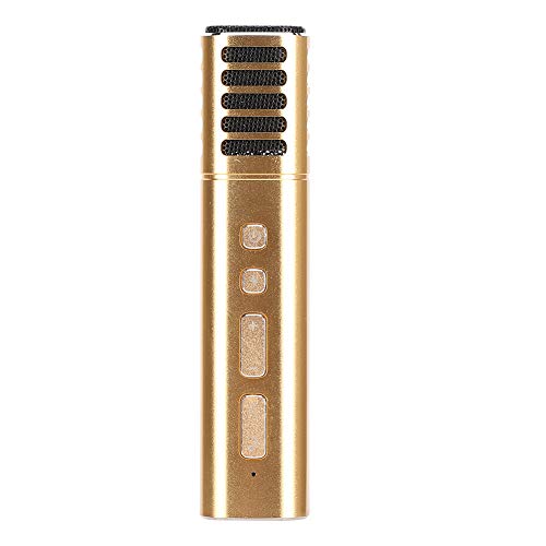 Lazmin112 Kabelgebundenes Kapazitives Handmikrofon, Tragbares Mikrofon-Voice-Podcasting mit Soundkarte für Karaoke-Konferenzen (Gold) von Lazmin112