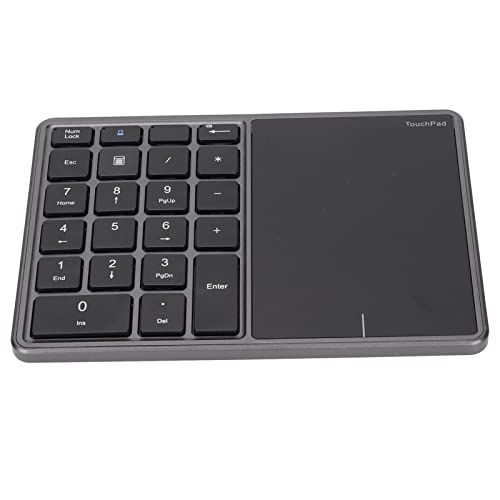 Lazmin112 Kabellose Numerische Tastatur mit Touchpad-Design, 22 Tasten, 2,4 G Dual-Mode-Verbindung, ABS-Material, Tragbare Größe für Win, IOS, OS X (Grey) von Lazmin112